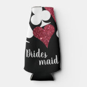 Red Black Glitzer Vegas Bridesmaid Flasche Cooler Flaschenkühler (Vorderseite)