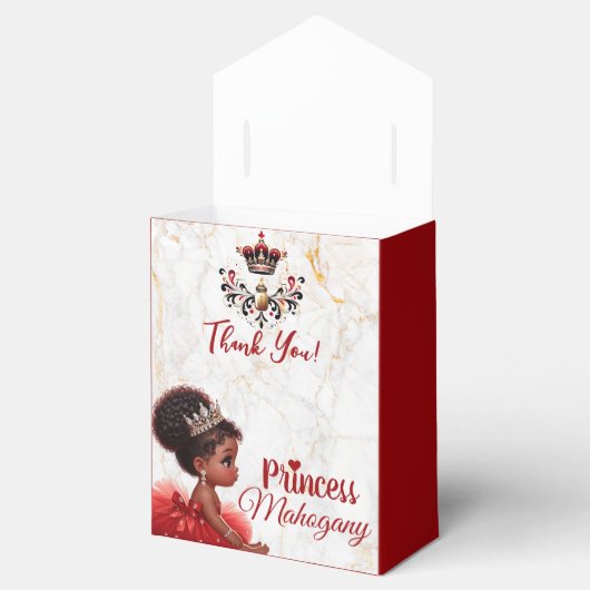 Red Black Gold African Princess Royal Baby Dusche Geschenkschachtel (Geöffnet)