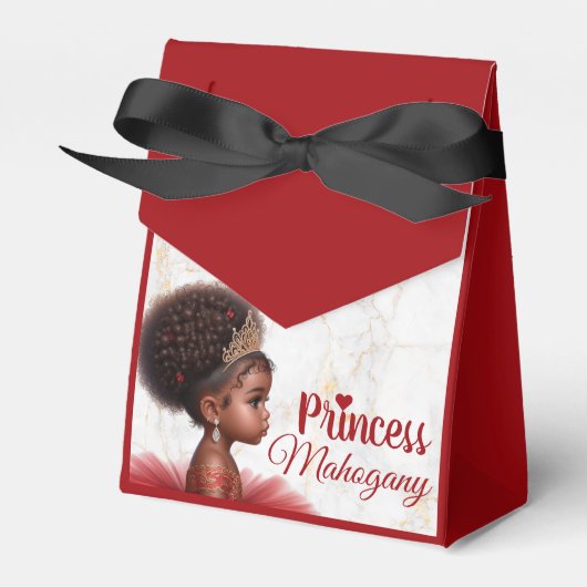 Red Black Gold African Princess Royal Baby Dusche Geschenkschachtel (Vorderseite)