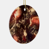 Red Black Gold Alcohol Tinte Abstrakt Keramik Ornament (Rechts)