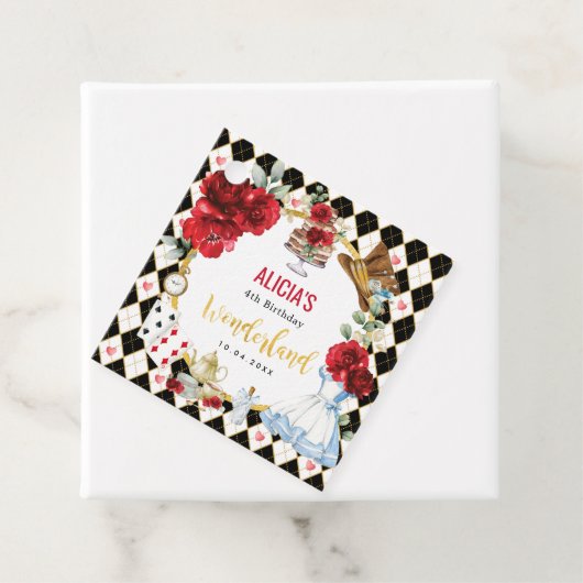 Red Black Gold Alice im Wunderland Mad Tee Party Geschenkanhänger (Beispiel)