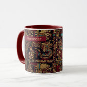 Red Black & Gold Aztec Inspired Design Tasse (Vorderseite Links)
