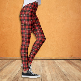 Red Black Gold Buffalo Kariert Leggings