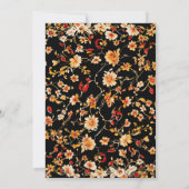 Red Black Gold Charra Quinceñera Einladung (Rückseite)