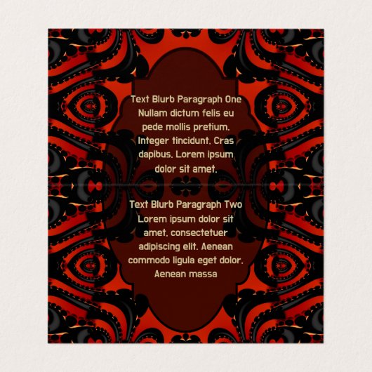 Red Black + Gold Funky Gothic Creative Visitenkarten (Innenseite Aufgefaltet)