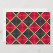 Red Black Gold Geburtstagsparty Einladung (Rückseite)