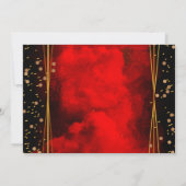 Red Black Gold Geometric Wedding Danke Karten (Rückseite)