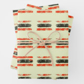 Red Black Gold gestörte Stärke und Erbe Geschenkpapier Set (Beispiel)