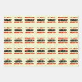 Red Black Gold gestörte Stärke und Erbe Geschenkpapier Set (Vorderseite)