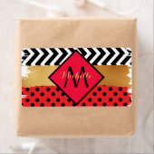 Red Black Gold Glitzer Pinselstriche Mit Monogramm (Insitu)