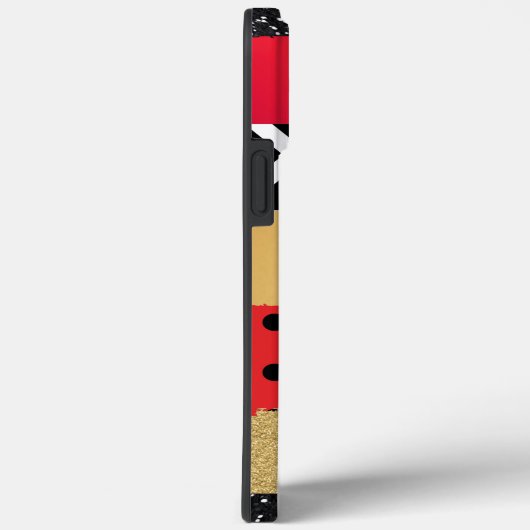 Red Black Gold Glitzer Pinselstriche Mit Monogramm Case-Mate iPhone Hülle (Rückseite / Rechts)