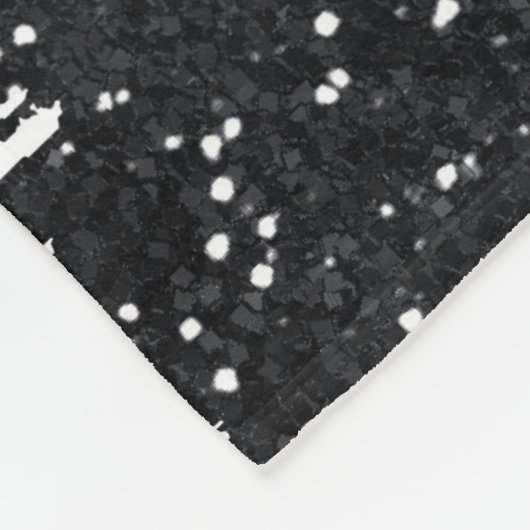 Red Black Gold Glitzer Pinselstriche Mit Monogramm Fleecedecke (Ecke)