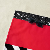 Red Black Gold Glitzer Pinselstriche Mit Monogramm Strandtuch (Beispiel)