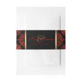 Red Black Gold Hochzeit Einladungsbanderole (Vorderseite Beispiel)
