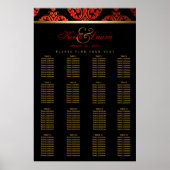 Red Black Gold Hochzeitstabelle Poster (Vorne)
