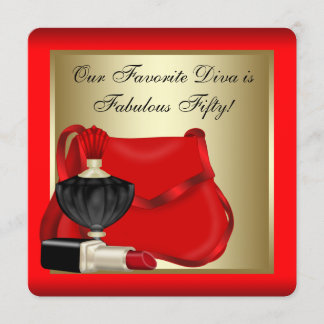 Red Black Gold Parfüms Frauen Geburtstagsparty Einladung