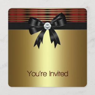 Red Black Gold Party Einladung
