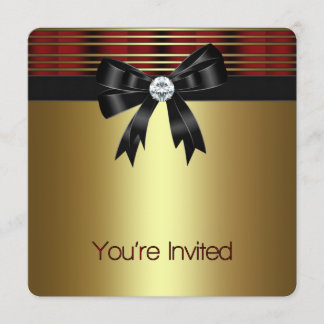 Red Black Gold Party Einladung