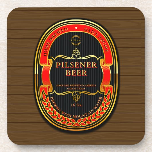 Red Black Gold Rustic anpassen Getränkeuntersetzer (Vorderseite)