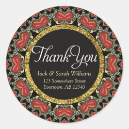 Red Black + Gold Vielen Dank für Ihr Interesse an Runder Aufkleber