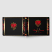 Red Black Gold Wedding Guest Book Gästebuch (Voll)