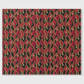 Red, Black & Gold Wrapping Paper Geschenkpapier (Flach)