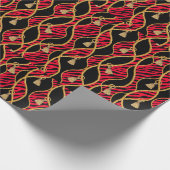 Red, Black & Gold Wrapping Paper Geschenkpapier (Ecke)