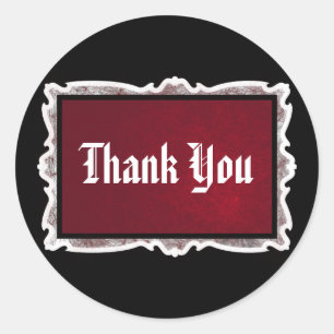 Red & Black Goth Wedding Vielen Dank an Stickers