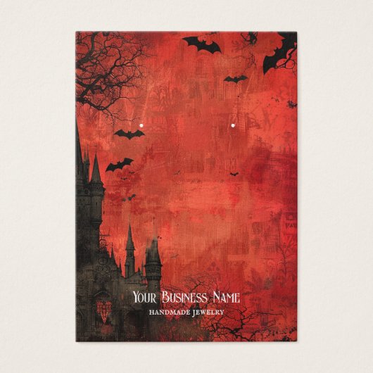 Red Black Gothic Halloween Earring Display Card (Vorderseite)