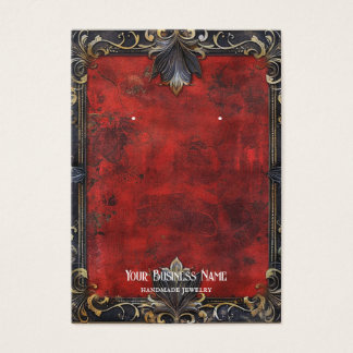 Red Black Gothic Halloween Earring Display Card