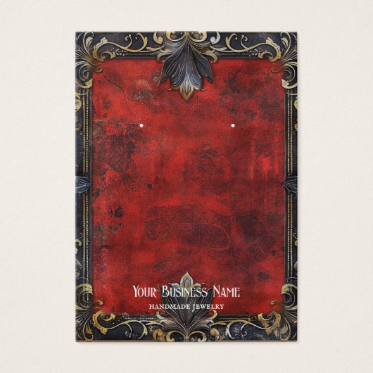 Red Black Gothic Halloween Earring Display Card (Vorderseite)