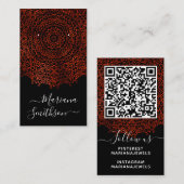 Red & Black Gothic Mandala Earring Display Cards Visitenkarte (Vorne/Hinten)
