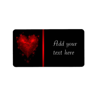 Red Black Gothic Red Heart Address Labels Adressaufkleber