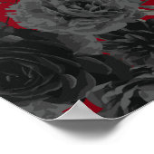 Red Black Gothic Rose Elegante Hochzeit Poster (Ecke)