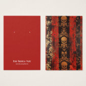 Red Black Gothic Skull Earring Display Card (Vorne & Hinten)