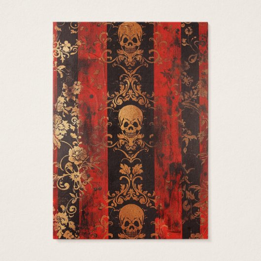 Red Black Gothic Skull Earring Display Card (Rückseite)