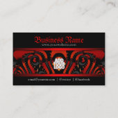 Red+Black Gothic Tribal mit Logo-Visitenkarte Visitenkarte (Rückseite)