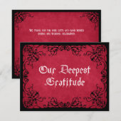 Red Black Gothic Wedding Dankeskarte (Vorne/Hinten)