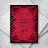 Red Black Gothic Wedding Einladung