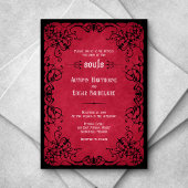 Red Black Gothic Wedding Einladung
