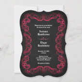 Red Black Gothic Wedding Einladung (Vorderseite)
