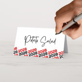 Red Black Grad Class Year Folding Food oder Platzkarte