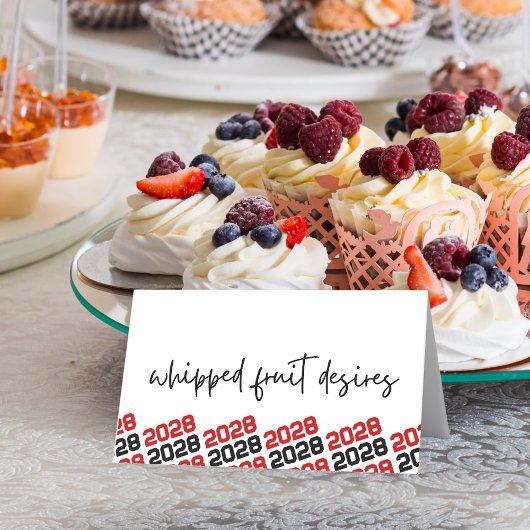 Red Black Grad Class Year Folding Food oder Platzkarte