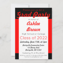 Red Black Grad Party Bold Abschluss