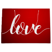 Red Black Gradient Embossed XOXO Handgeschriebene  Große Geschenktüte (Vorderseite)