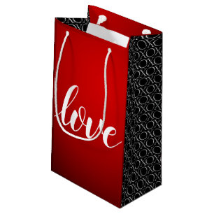 Red Black Gradient Embossed XOXO Handgeschriebene  Kleine Geschenktüte