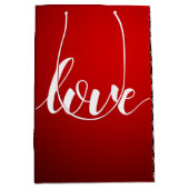 Red Black Gradient Embossed XOXO Handgeschriebene Mittlere Geschenktüte (Vorderseite)