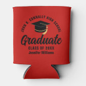 Red Black Graduate Personalisiert Graduate Party Dosenkühler (Vorderseite)