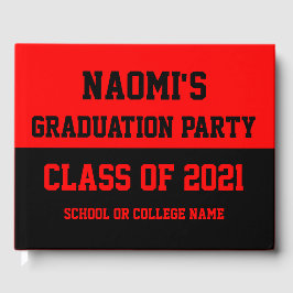 Red & Black Graduation Party Class of 2024 Gästebuch