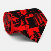 Red & Black Graffiti Krawatte (Gerollt)
